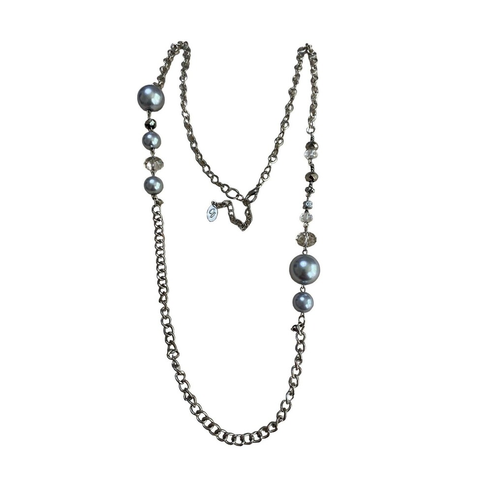 Couture Gems Chain and Bead Long Necklace